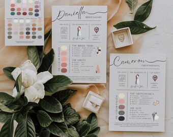 Bridesmaid Proposal Box Card, Printable Bridesmaid Info Card, DIY Bridesmaid Card Template, Bridesmaid Proposal Card, DIY Canva