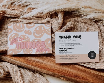 Printable Thank You Cards Business Template Poshmark Etsy Small Business Thank You For Your Purchase Editable Customer Packaging Insert Note
