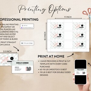 Printable Business Card Template, DIY QR Code Business Card, DIY Trendy ...