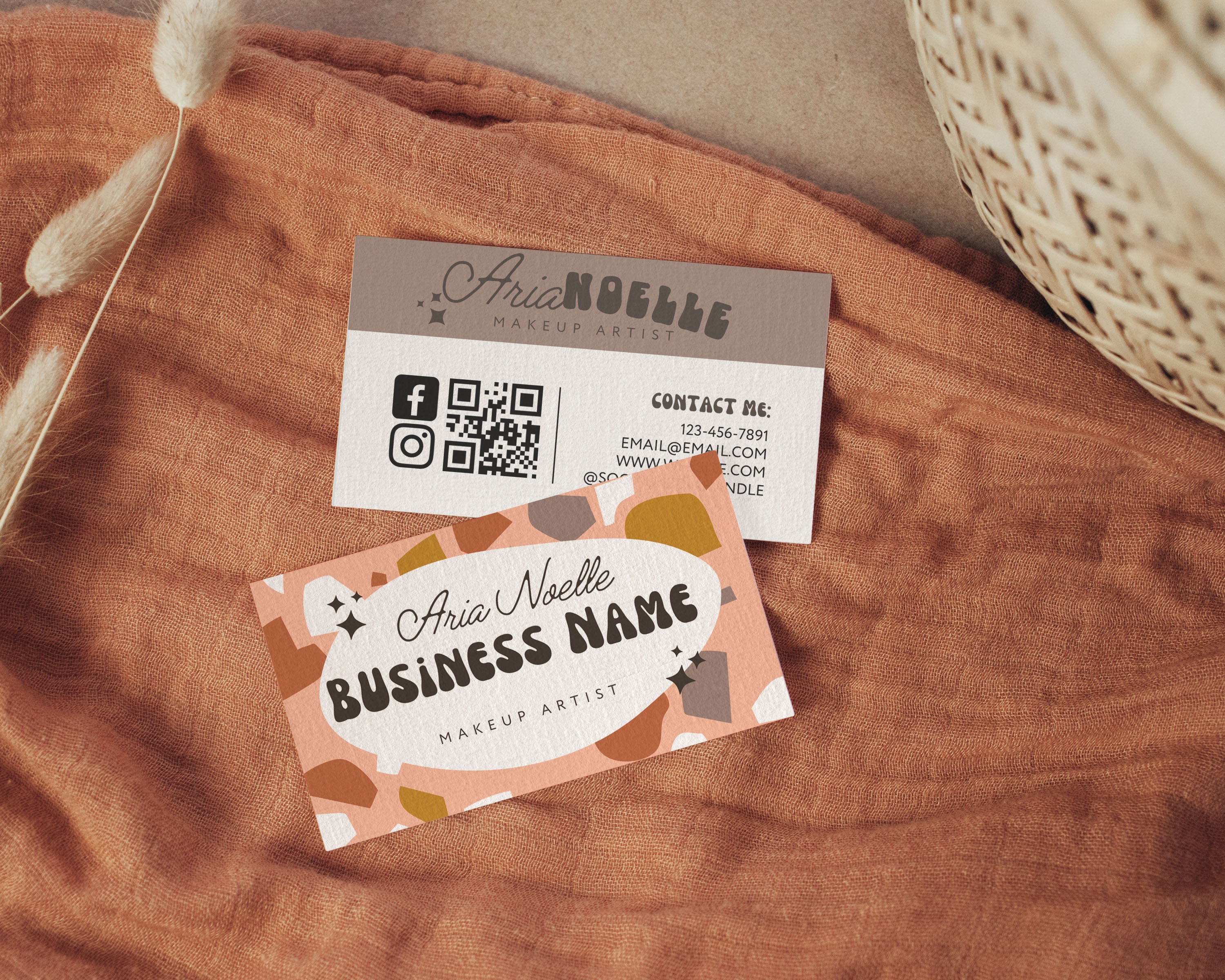 Printable Business Card, Downloadable Business Card, QR Code Business Card, Trendy Business Card ...