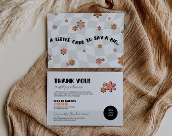 Printable Thank You Cards Business Template Poshmark Etsy Small Business Thank You For Your Purchase Editable Customer Packaging Insert Note
