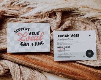 Printable Thank You Cards Business Template Poshmark Etsy Small Business Thank You For Your Purchase Editable Customer Packaging Insert Note