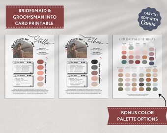 Bridesmaid Proposal Box Card, Printable Bridesmaid Info Card, DIY Bridesmaid Card Template, Bridesmaid Proposal Card, Retro Bridesmaid Card