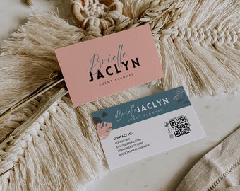 Printable Business Card, QR Code Business Card, Trendy Business Card Download, Printable Canva Business Card, Business Card Template