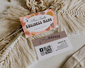 Printable Business Card, Downloadable Business Card, QR Code Business Card, Trendy Business Card, Instant Business Card, Custom Card