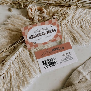 MUA Business Card Template, Makeup Artist QR Code Card, DIY Makeup Business Card Instant Download, Printable