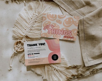 Printable Thank You Cards Business Template Poshmark Etsy Small Business Thank You For Your Purchase Editable Customer Packaging Insert Note