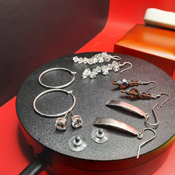 5 pair sterling earrings - image 4