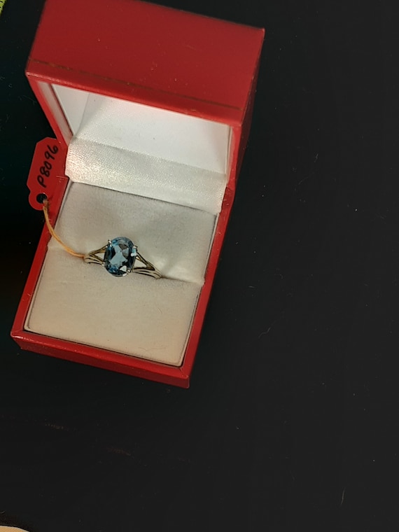 Lady's blue topaz sterling silver ring - image 1