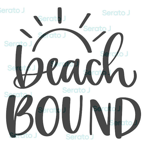 Beach bound SVG, PNG cut file, file for cricut, silhouette,digital download