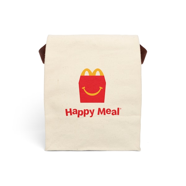 Happy Treats: Happy Meal Canvas Lunch Bag | Canvas Lunch Bag With Strap