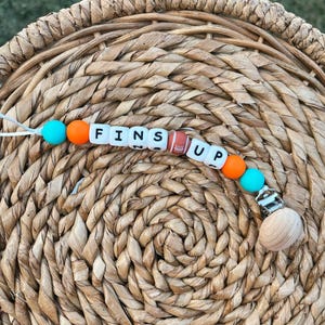 Miami Dolphins Pacifier Clip, Fins Up Miami Dolphins, NFL Pacifier Clip, Football Pacifier Clip, Sports Pacifier, Football Gifts for Babies