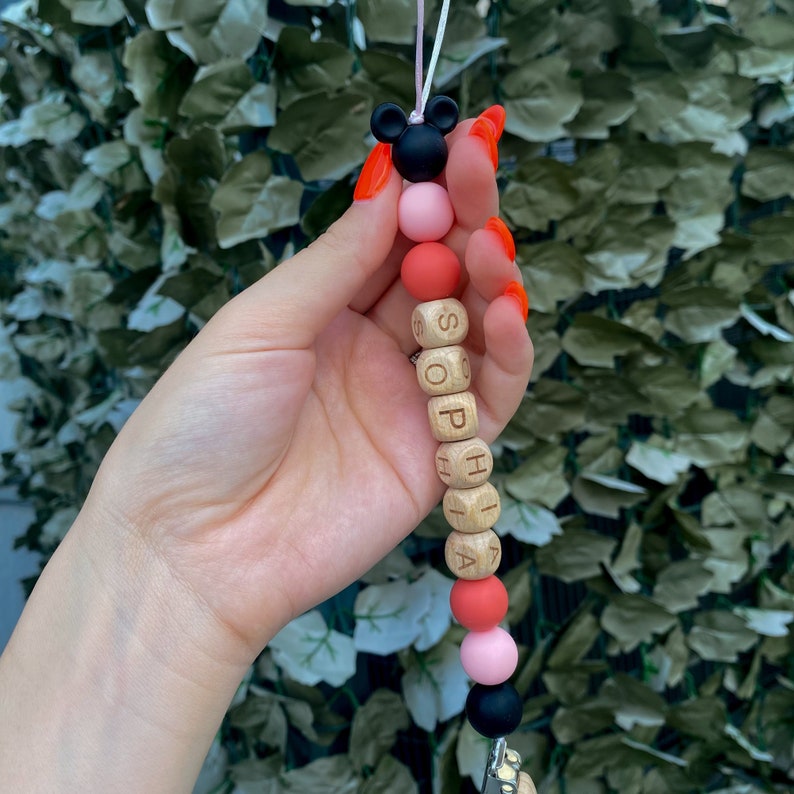 Mickey Mouse Pacifier Clip, Custom Mickey Pacifier, Minnie Mouse