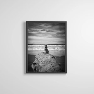 Stacking Rocks on CA beach Printable art decoration 16x20