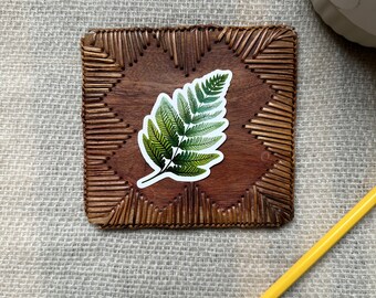 Elegant Fern // Weatherproof Outdoor Sticker // Laminated Vinyl 3" - Nature, Hiking, Explore