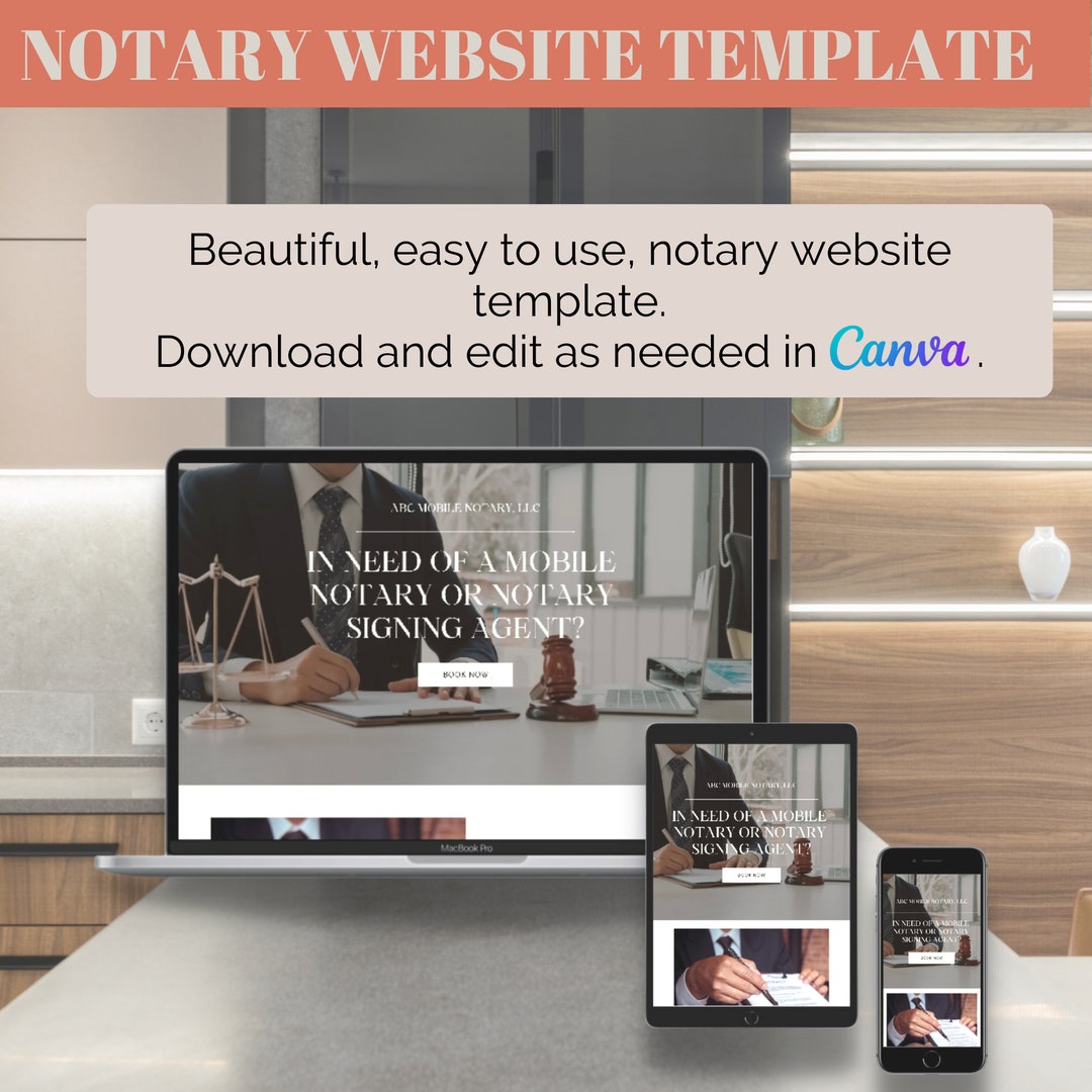 Notary Website Template Etsy Notary Website Template Etsy
