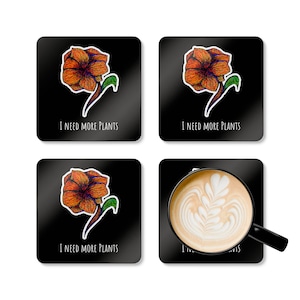 Vibrant Floral Cork Coaster Set, Eco-Friendly Drink Coasters, Perfect for Plant Lovers, Home Decor, Gift for Gardeners
