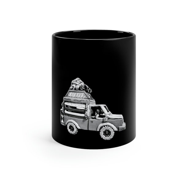 Tasse noire de 11 oz - Art - Taptap Bus en Haïti