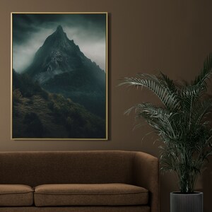 Mystic Mountain, Eerie Digital Painting, Enchanting Aura, Digital Download
