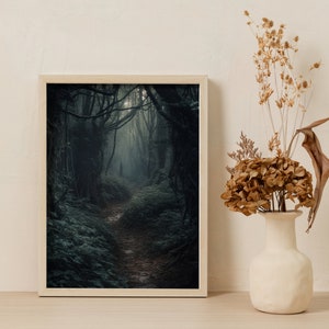 Deep Scary Forest, Hauntingly Beautiful Forest Painting, Digital Download