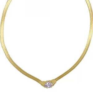 Gold Herringbone Necklace