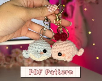 Kissing Whale Keychains Crochet Pattern | Magnetic Whales Keychain Digital Download