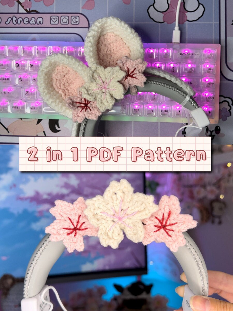 Bunny Ears and Sakura Headset Pattern Bundle
