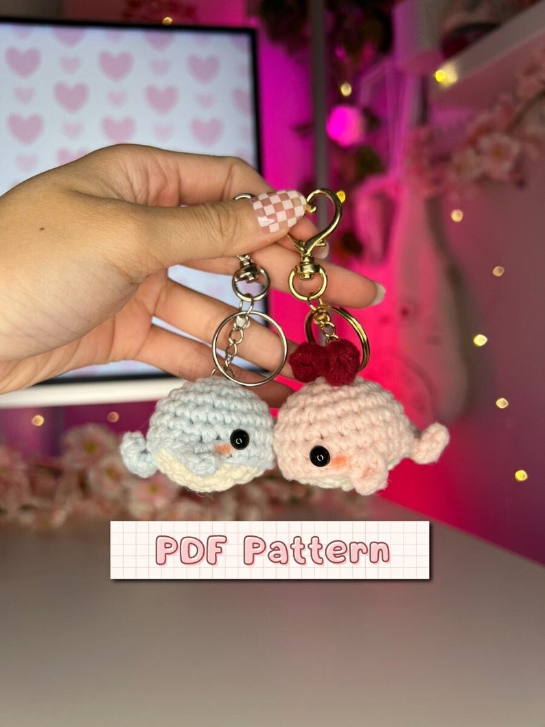 Kissing Whale Keychains Crochet Pattern Whales Keychain
