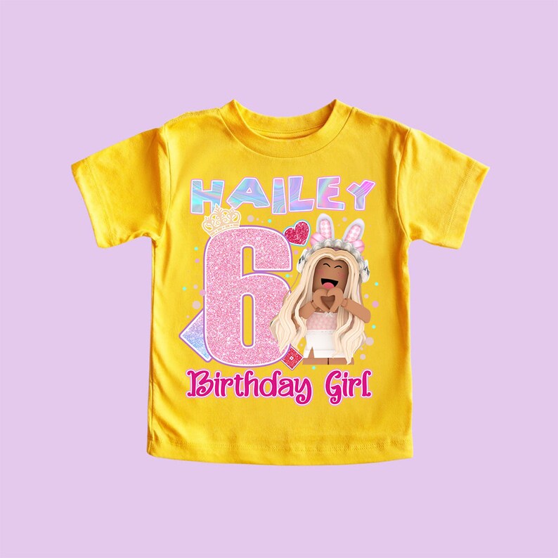 Custom Roblox Girl Birthday Shirt Roblox Girl Party Shirt Etsy