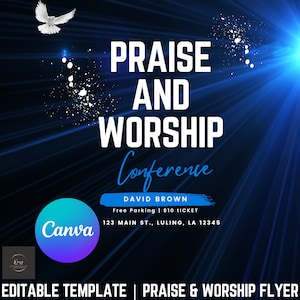 Editable Praise And Worship Church Conference Service Flyer | Church Conference, Church Service, Church Event
