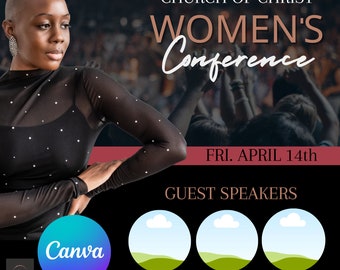 Editable Women's Church Conference Flyer | Canva Template (Digital Download)