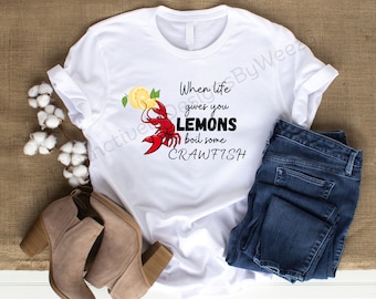 Crawfish & Lemon Graphic | Louisiana Boil PNG (Digital Download)