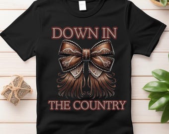 Down in the Country Bow w/ Fringe | PNG Download | Sublimation File | Dtf Print | Any Occasion | Trail Ride,  Camping, Theme Parties
