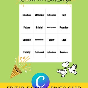 5 bearbeitbare Braut für Bingokarten | Spieleabend | Brautparty | Anlass