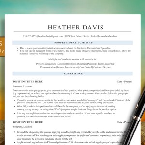 ATS Resume Template Word, Pages, Google Docs, Minimalist ATS CV Template, Modern Executive Resume, Professional Resume, Basic Simple Resume