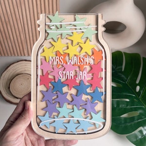 Stars Charm Reward Jar, Personalized Reward Jar for Classroom, Teacher ...