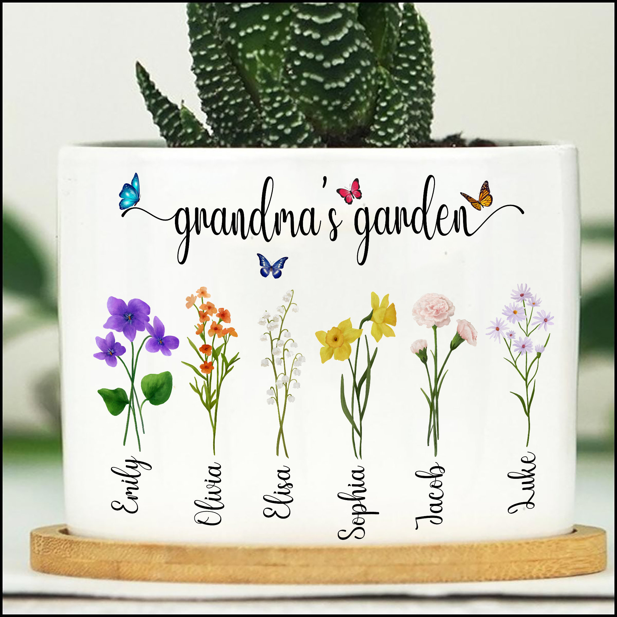 Personalized Grandma's Garden Plant Pot, Mom's Garden, Customize Birth ...