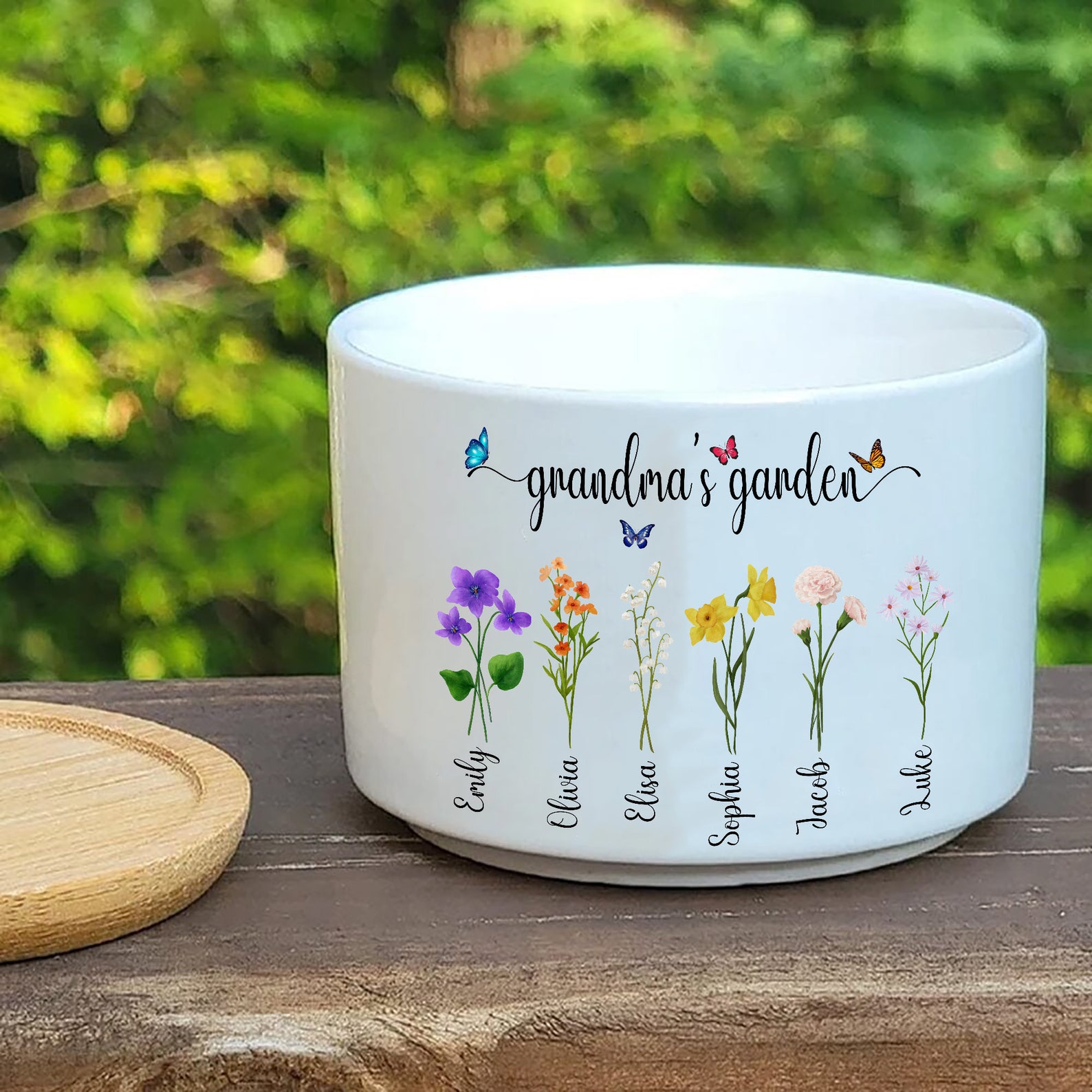 Personalized Grandma's Garden Plant Pot, Mom's Garden, Customize Birth ...