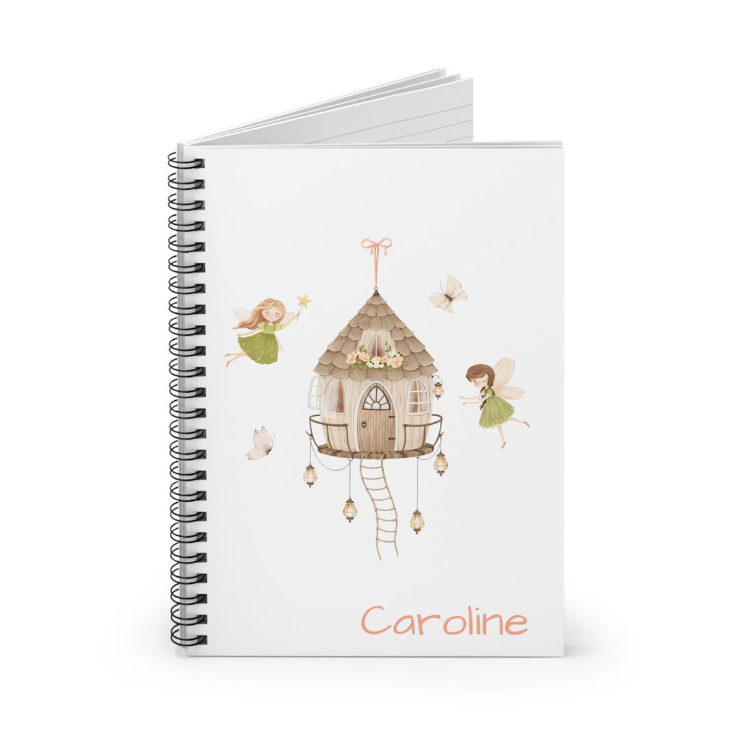 Tree House Notebook Fairy Treehouse Notebook | Spiral Ruled Journal, Personalized Name ...