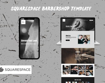 SquareSpace Barbershop Template Tier II. Modern Classic Barber Shop template. SquareSpace website template for barbers.