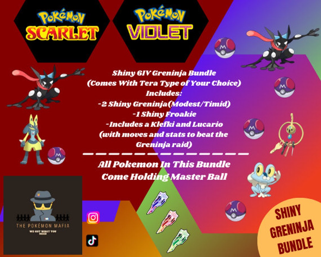 Greninja Pokémon Scarlatto/Violetto - Shiny/Normale 6IV Battle Ready, Condizioni Eccellenti - Foto 2