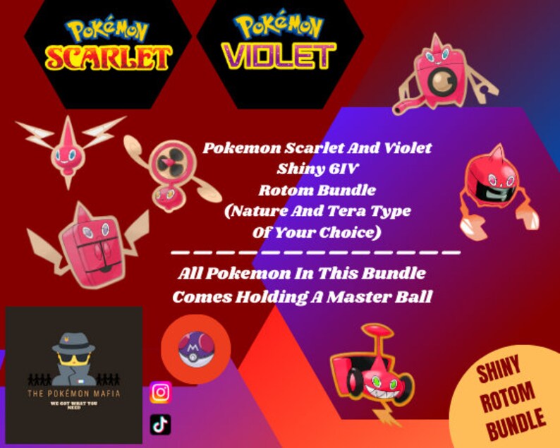 Pokemon Scarlet and Violet Shiny Rotom Bundle Etsy