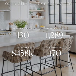 Professional real estate market update sales recap for social media post for Instagram and Facebook. canva editable, luxury design