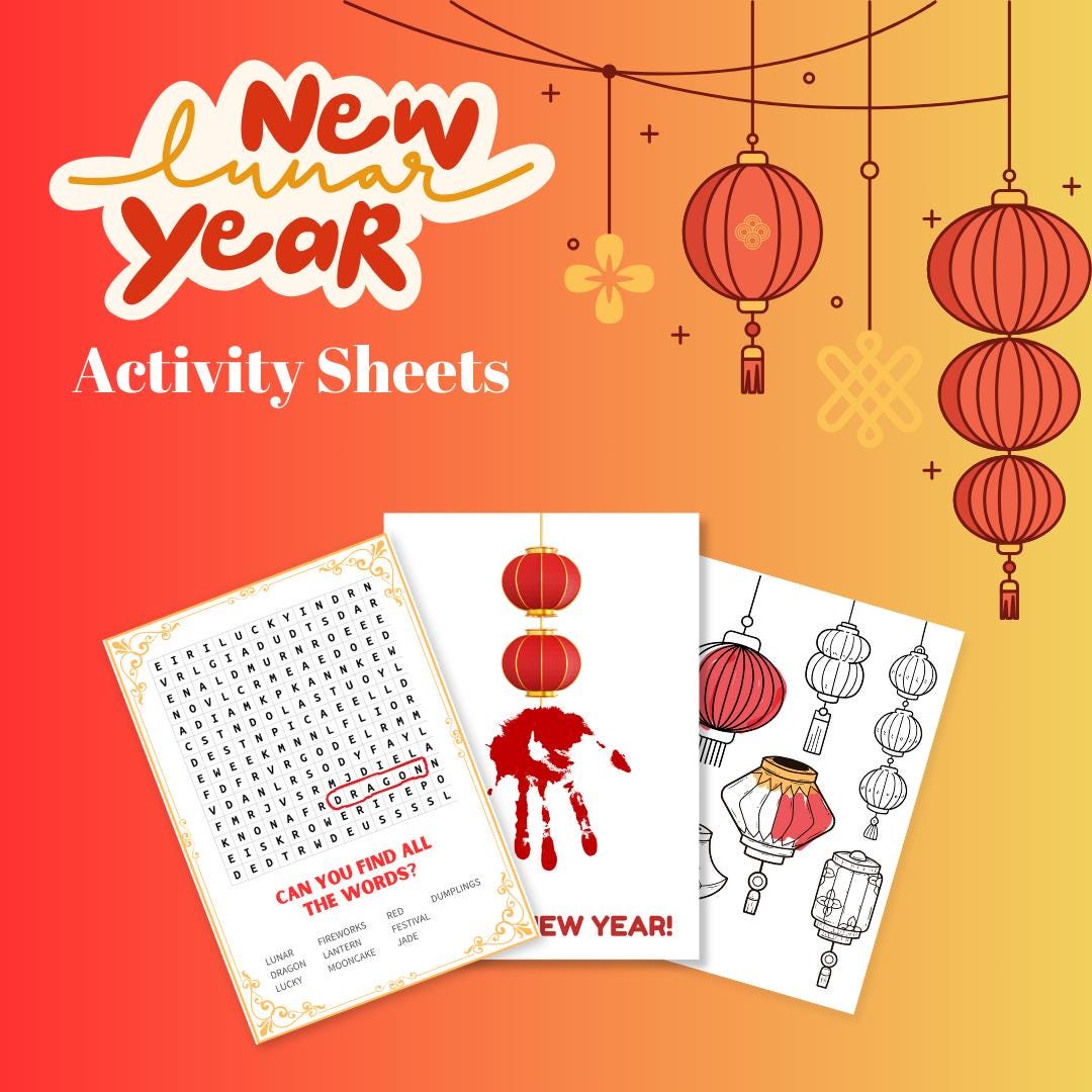 2025 Lunar Chinese New Year Activity Sheets - Etsy