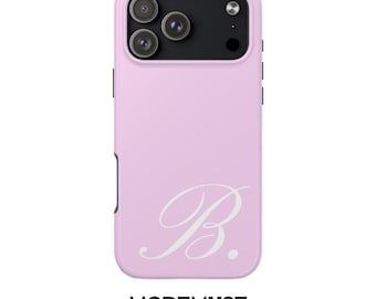 PERSONALISED PINK INITIAL Phone Case: White Text on Bubblegum Pink Background