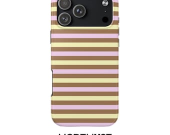 Neapolitan Stripe Phone Case, Dessert Inspired Pastel Stripes, Protective Cover