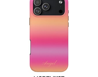 Pink Gradient Aura Personalized Phone Case: Custom Name Design Protective Case