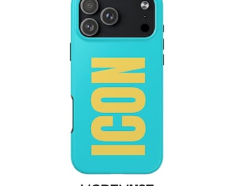 Turquoise Blue Yellow Icon Phone Case: Y2K Minimalist Cover