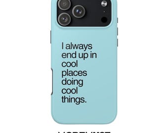 Minimal Blue Quote Phone Case, Calm Design, Chic Girly Cover