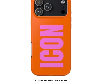 Orange Hot Pink Icon Phone Case: Y2K Minimalist Cover